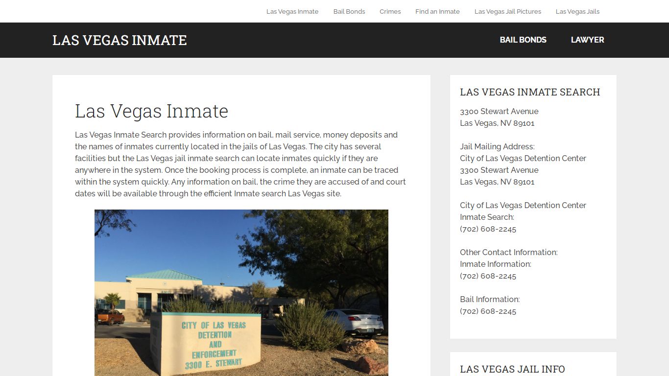 Las Vegas Inmate - Las Vegas Detention Center Inmate Search